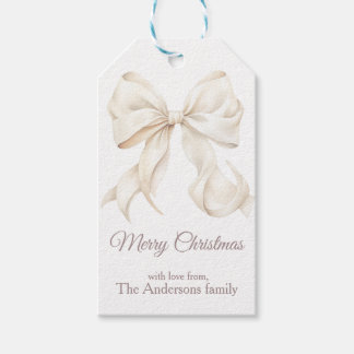 Etiqueta Para Presente Elegante Arco Branco Feliz Natal