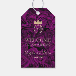 Etiqueta Para Presente Elegante Bem-vindo Casamento Roxo
