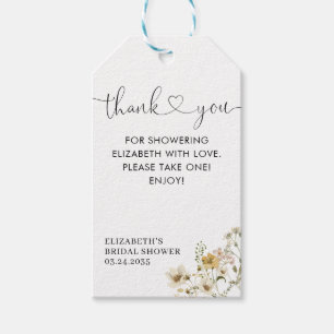 Etiqueta Para Presente Elegante Boho Chic Floral de Flores Silvestres Agr