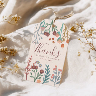 Etiqueta Para Presente Elegante Boho Wildflower Weding Favor