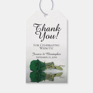 Etiqueta Para Presente Elegante Casamento Emerald Green Rosa Chic Obrigad
