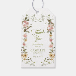 Etiqueta Para Presente Elegante Chá de fraldas Verde Obrigado tag