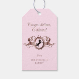 Etiqueta Para Presente Elegante Cor-de-Rosa Equestre, Nome do Paraíso da 