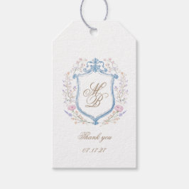 Etiqueta Para Presente Elegante Crista Floral Casamento