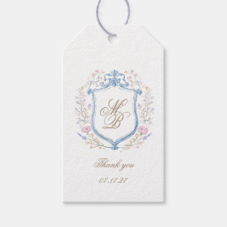 Etiqueta Para Presente Elegante Crista Floral Casamento