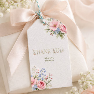 Etiqueta Para Presente elegante delicado floral primavera NOIVA obrigada