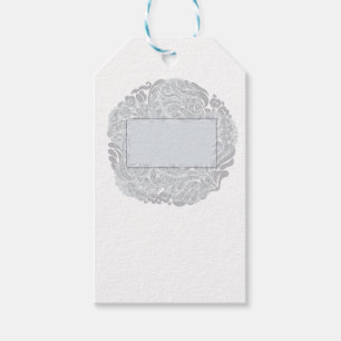 Etiqueta Para Presente Elegante Design de Decoração de Natal Cinza Abstra