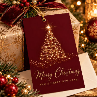 Etiqueta Para Presente Elegante Etiqueta de Presente de Natal Árvore de L