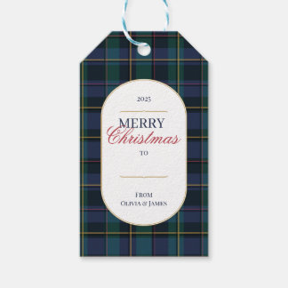 Etiqueta Para Presente Elegante etiqueta de presente de Natal com xadrez