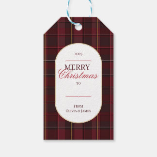Etiqueta Para Presente Elegante etiqueta de presente de Natal com xadrez