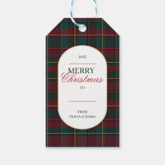 Etiqueta Para Presente Elegante etiqueta de presente de Natal com xadrez