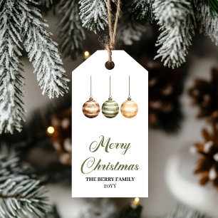 Etiqueta Para Presente Elegante Etiqueta de Presente de Natal em Verde e