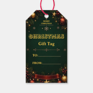 Etiqueta Para Presente Elegante Etiqueta de Presente de Natal Verde Doura