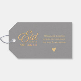 Etiqueta Para Presente Elegante Etiqueta de Presente Eid Dourada Cinza