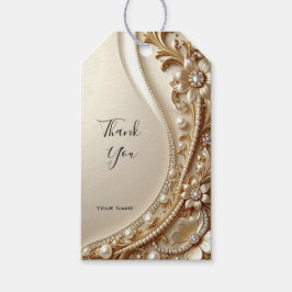Etiqueta Para Presente Elegante Etiqueta de Presente Floral Ornamentada a