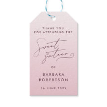 Elegante Favor de Agradecimento com Letra Rosa par