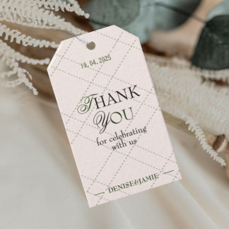 Etiqueta Para Presente Elegante Favor de Casamento Moderno Vintage Obriga