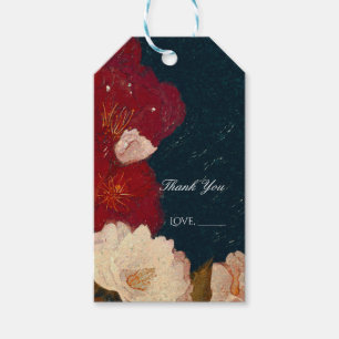 Etiqueta Para Presente Elegante Favor Floral Moderno Chique Vermelho e Br
