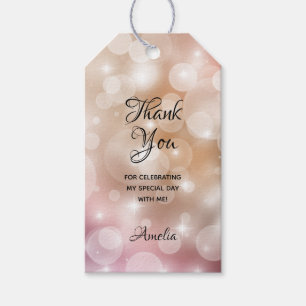 Etiqueta Para Presente Elegante Favor Rosa Quinceañera