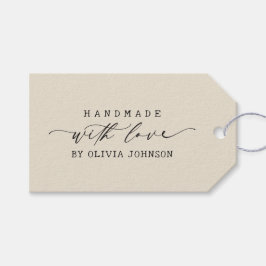 Etiqueta Para Presente Elegante Feito à Mão com Roteiro Personalizado de 