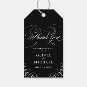 Etiqueta Para Presente Elegante florescente obrigado de casamento