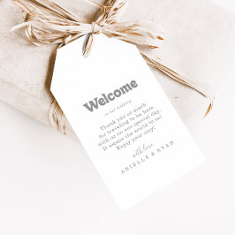 Etiqueta Para Presente Elegante Formal Minimalista Boas-Vindas de Casamen
