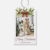 Elegante Holly e Arco Vermelho Natal -