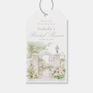 Etiqueta Para Presente Elegante Jardim de Casamento Pastel Château Francê
