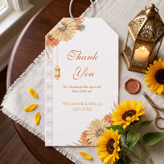 Etiqueta Para Presente Elegante Lanterna Árabe Casamento Floral