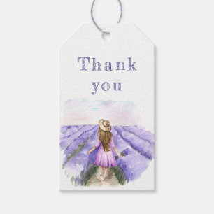 Etiqueta Para Presente Elegante Lavanda Rústica Provençal Flores Lilás