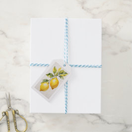 Etiqueta Para Presente Elegante Lemon Watercolor Design