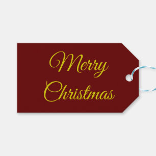 Etiqueta Para Presente Elegante Maroon e Dourado