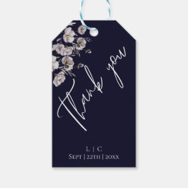 Etiqueta Para Presente Elegante minimalista escuro naval, aquarela Obriga