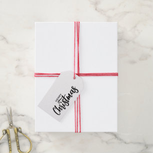 Etiqueta Para Presente Elegante Minimalista Preto Branco Feliz Natal