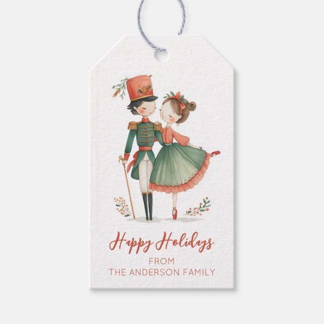 Etiqueta Para Presente Elegante Natal da Quebra-Nozes (Frente)