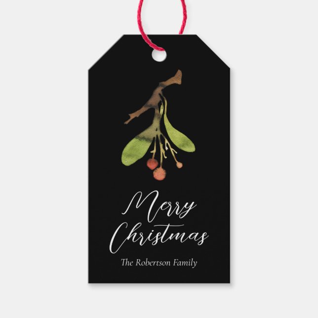 Etiqueta Para Presente Elegante Natal de Visco (Frente)