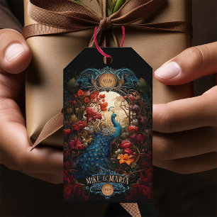 Etiqueta Para Presente Elegante Peacock Vitoriano Romântico Vintage
