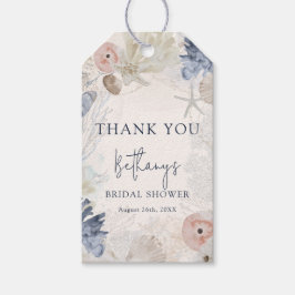 Etiqueta Para Presente Elegante Praia Náutica Bridal Shower Agradecimento