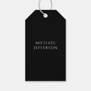Etiqueta Para Presente Elegante Preto Branco Personalizado Personalizado