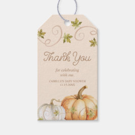 Etiqueta Para Presente Elegante Pumpkin Fall Chá de fraldas Obrigado Etiq