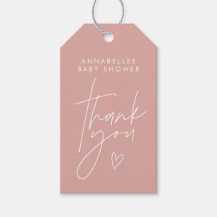 Etiqueta Para Presente elegante rosa cor-de-rosa moderno com script de ch
