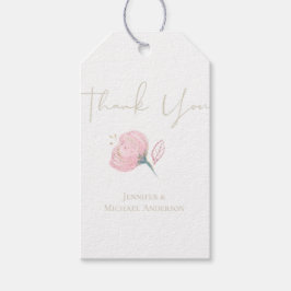 Etiqueta Para Presente Elegante Rosa Dourado Disparador de Casamento Mode