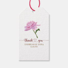 Etiqueta Para Presente Elegante Rosa Peônia Casamento Agradecimento