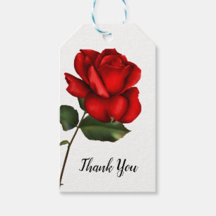 Etiqueta Para Presente Elegante Rosa Vermelha Favor de Festa Floral de Ha