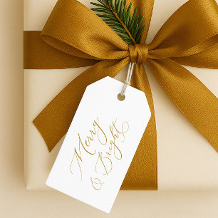 Etiqueta Para Presente Elegante Rótulo de Presente de Natal com Letra Dou