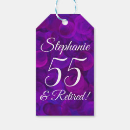 Etiqueta Para Presente Elegante Roxo 55 e Aposentadoria Aposentada