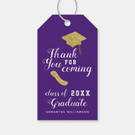 Etiqueta Para Presente Elegante Roxo Turma de 2025 Graduação Obrigado