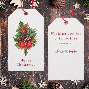 Etiqueta Para Presente Elegante Rustic Felry Natal