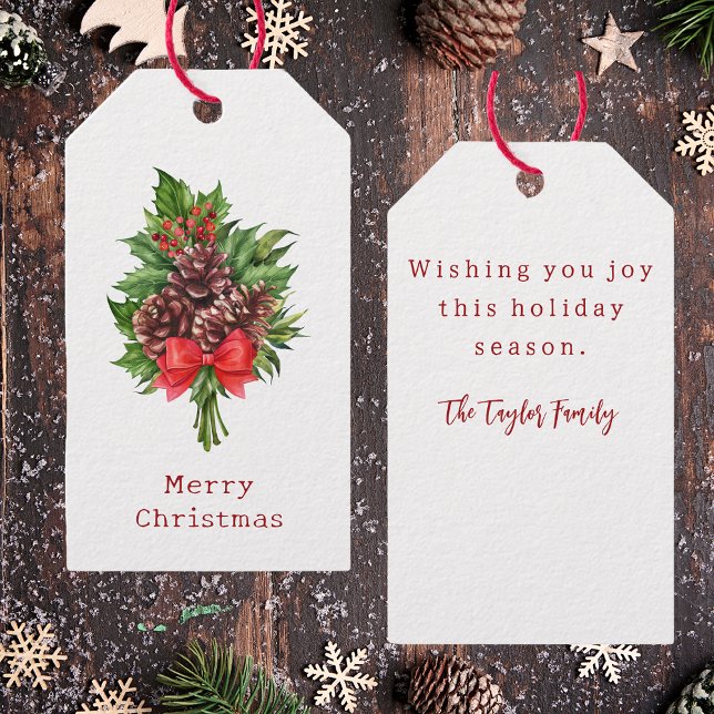 Etiqueta Para Presente Elegante Rustic Felry Natal (Criador carregado)