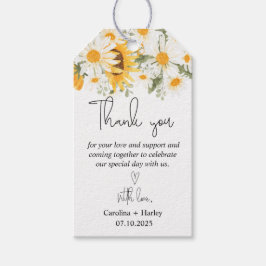 Etiqueta Para Presente Elegante Sunflower Daisy Weding Obrigado